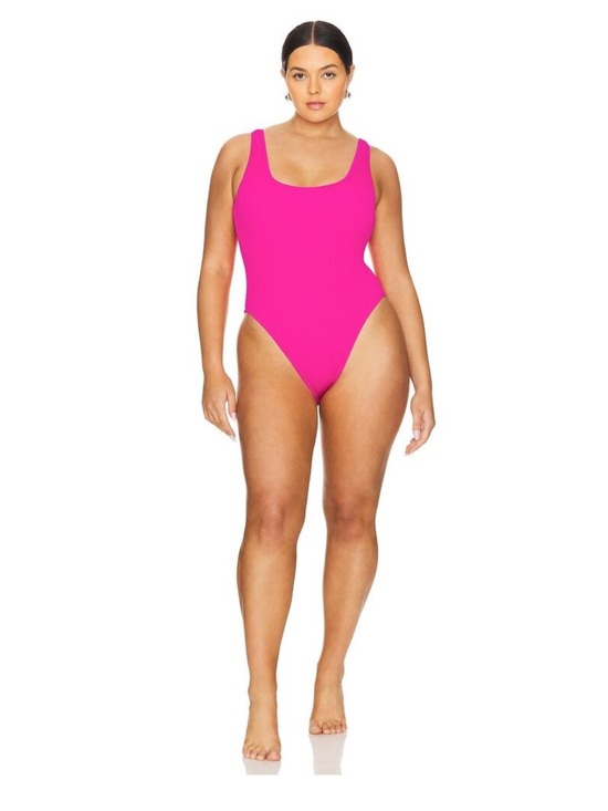 Good American Other - GOOD AMERICAN Bright Pink One Piece Crinkled Swimsuit Swim Plus Size 2XL/3XL